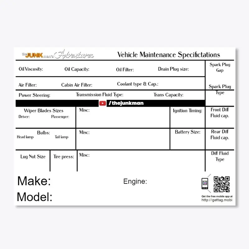 Vehicle Maintenance Stickers